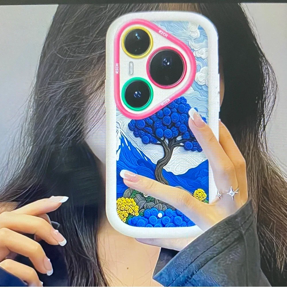 Artistic Blue and Yellow Phone Case